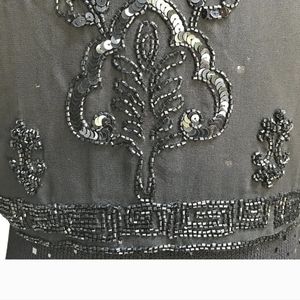 A. J. Bari Vintage Silk Sheer Sequin Bolero Jacket